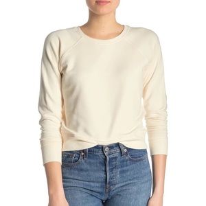 Madewell Crew Neck Sweater cream color in size L